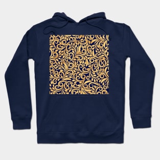 Regal gold and blue intricate pattern Hoodie